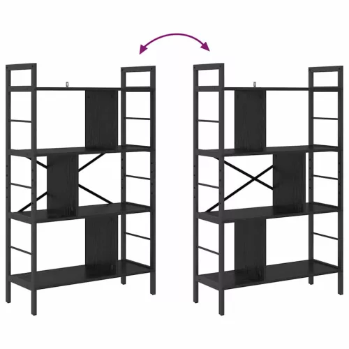 Könyvespolc Fekete tölgy 75 x 30 x 123,5 cm Faanyag