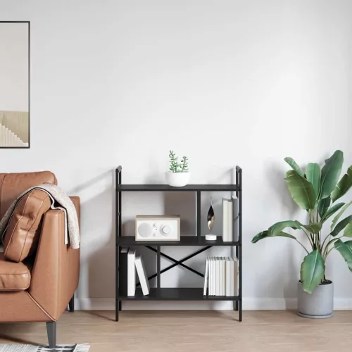  Könyvespolc Fekete tölgy 75 x 30 x 91 cm Faanyag