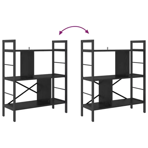  Könyvespolc Fekete tölgy 75 x 30 x 91 cm Faanyag