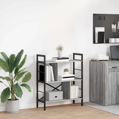  Könyvespolc Szürke Sonoma 75 x 30 x 91 cm Faanyag