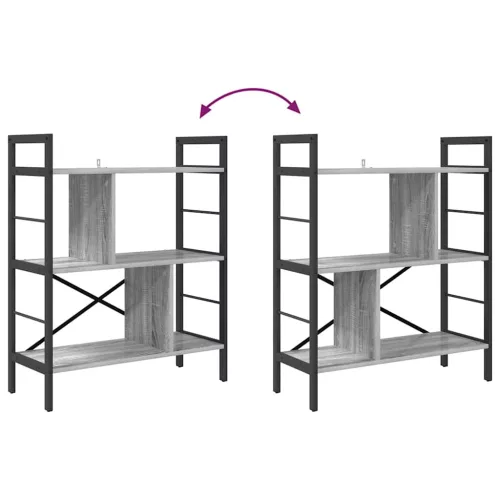  Könyvespolc Szürke Sonoma 75 x 30 x 91 cm Faanyag