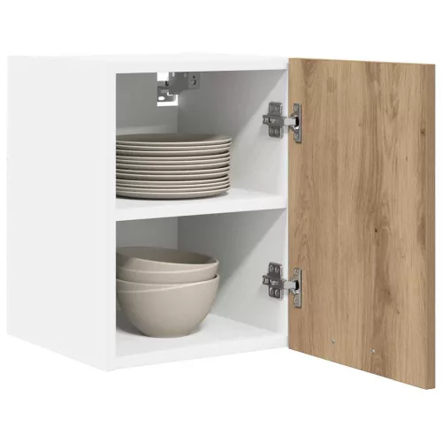  Függő szekrény polcokkal Riga 2 pcs Artisan tölgy és fehér