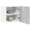  Függő szekrény polcokkal Riga 2 pcs Szürke Sonoma és fehér