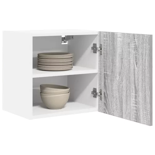  Függő szekrény polcokkal Riga 2 pcs Szürke Sonoma és fehér