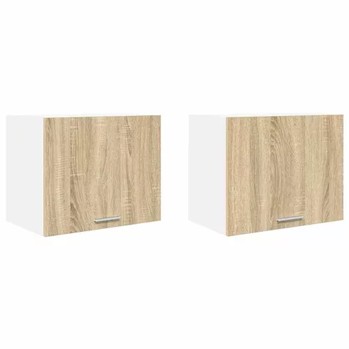  Függő szekrény Riga 2 pcs Sonoma tölgy és fehér 50 x 31 x 40 cm