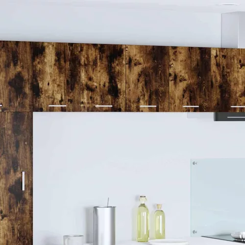  Függő szekrény polcokkal Riga 2 pcs Füstölt tölgy és fehér