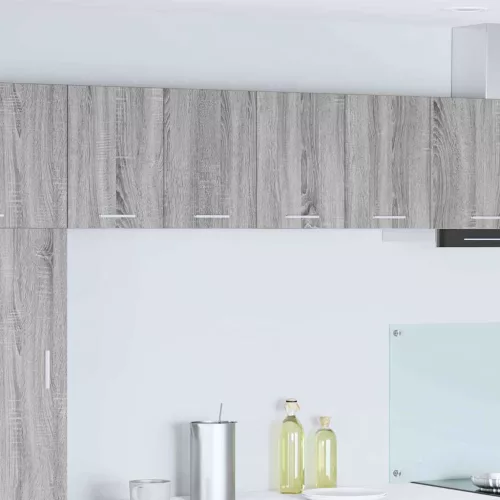  Függő szekrény polcokkal Riga 2 pcs Szürke Sonoma és fehér