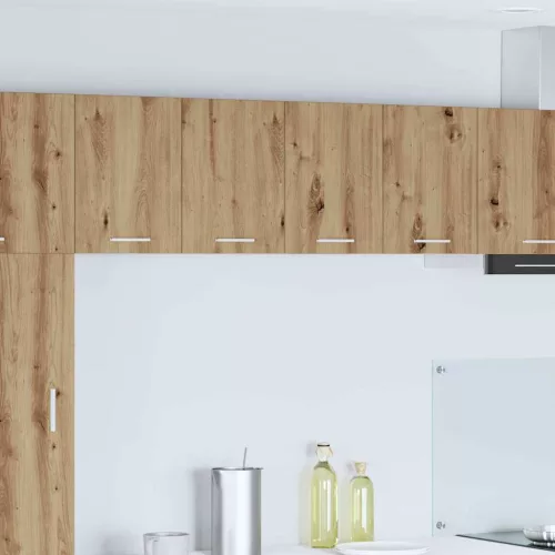  Függő szekrény polcokkal Riga 2 pcs Artisan tölgy és fehér