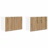  Függő szekrény polcokkal Riga 2 pcs Artisan tölgy és fehér