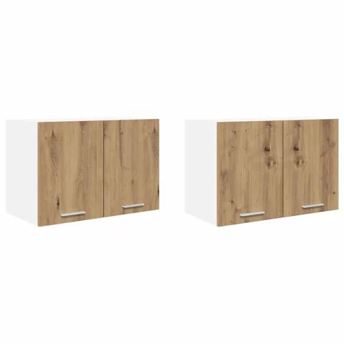  Függő szekrény polcokkal Riga 2 pcs Artisan tölgy és fehér