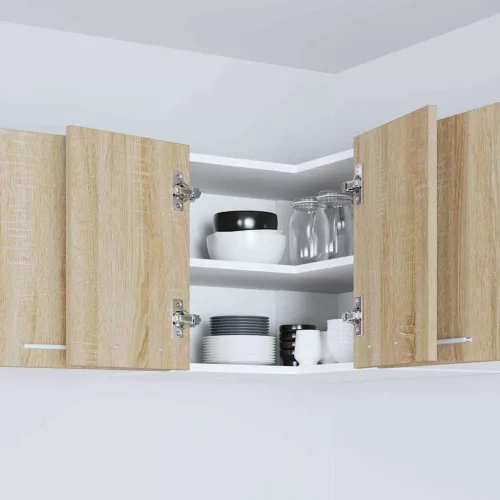  Függő szekrény Riga Sonoma tölgy és fehér 57 x 57 x 40 cm