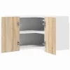  Függő szekrény Riga Sonoma tölgy és fehér 57 x 57 x 40 cm