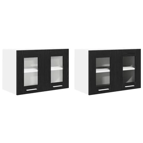  Függő szekrény Riga 2 pcs Fekete tölgy 60 x 31 x 40 cm Faanyag