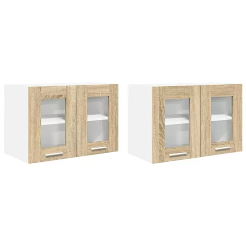  Függő szekrény Riga 2 pcs Sonoma tölgy 60 x 31 x 40 cm Faanyag