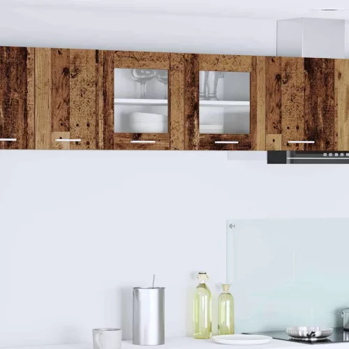  Függő szekrény Riga Régi fa és fehér 80 x 31 x 40 cm Faanyag