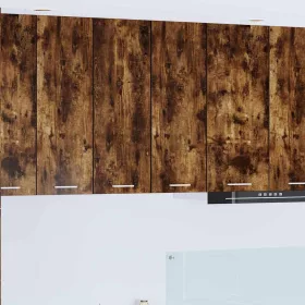    Függő szekrény polcokkal Riga 2 pcs Füstölt tölgy és fehér