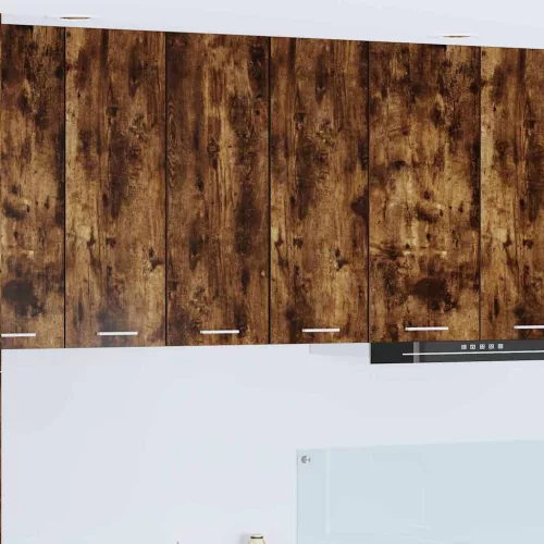  Függő szekrény polcokkal Riga 2 pcs Füstölt tölgy és fehér