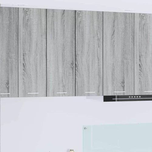  Függő szekrény polcokkal Riga 2 pcs Szürke Sonoma és fehér