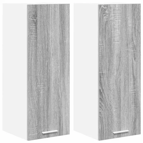  Függő szekrény polcokkal Riga 2 pcs Szürke Sonoma és fehér