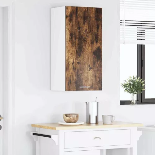  Függő szekrény Riga Füstölt tölgy és fehér 40 x 31 x 80 cm