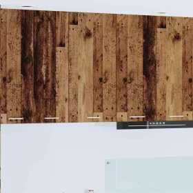    Függő szekrény Riga Régi fa és fehér 40 x 31 x 80 cm Faanyag