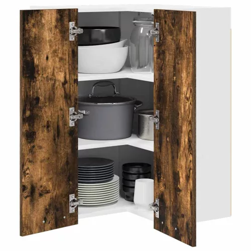  Függő szekrény Riga Füstölt tölgy és fehér 57 x 57 x 80 cm