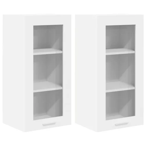  Függő szekrény ajtóval Riga 2 pcs Fehér 40 x 31 x 80 cm Faanyag