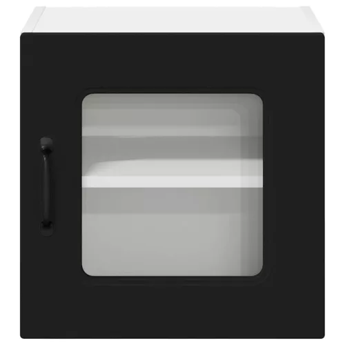  Fali konyhaszekrény polcokkal Fekete 40 x 31 x 40 cm Faanyag