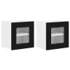  Fali konyhaszekrény 2 pcs Fekete 40 x 31 x 40 cm Faanyag