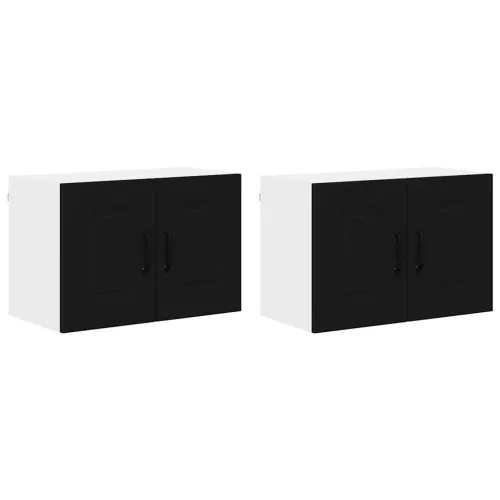 Fali konyhaszekrény 2 pcs Fekete 60 x 31 x 40 cm Faanyag