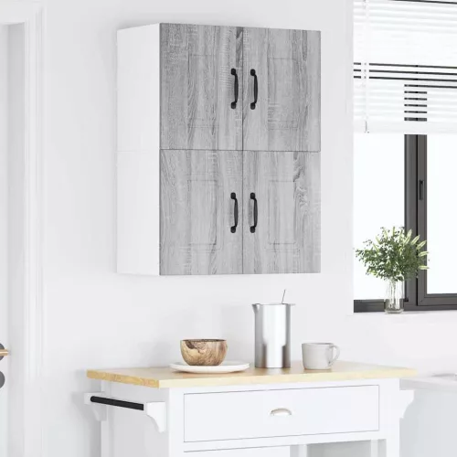  Fali konyhaszekrény 2 pcs Szürke Sonoma 60 x 31 x 40 cm Faanyag