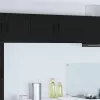  Fali konyhaszekrény polcokkal Fekete 80 x 31 x 40 cm Faanyag