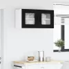  Fali konyhaszekrény polcokkal Fekete 80 x 31 x 40 cm Faanyag
