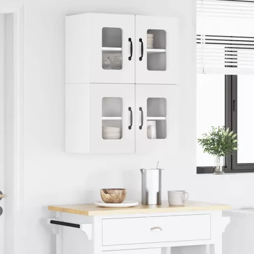  Fali konyhaszekrény ajtóval 2 pcs Fehér 60 x 31 x 40 cm Faanyag