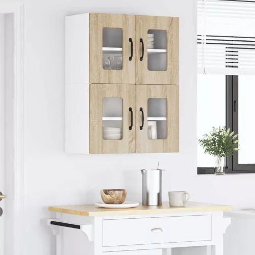  Fali konyhaszekrény 2 pcs Sonoma tölgy 60 x 31 x 40 cm Faanyag