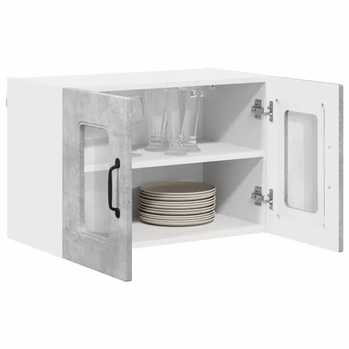  Fali konyhaszekrény 2 pcs Beton Szürke 60 x 31 x 40 cm Faanyag