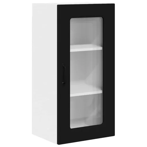  Fali konyhaszekrény 2 pcs Fekete 40 x 31 x 80 cm Faanyag