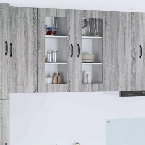  Fali konyhaszekrény 2 pcs Szürke Sonoma 40 x 31 x 80 cm Faanyag