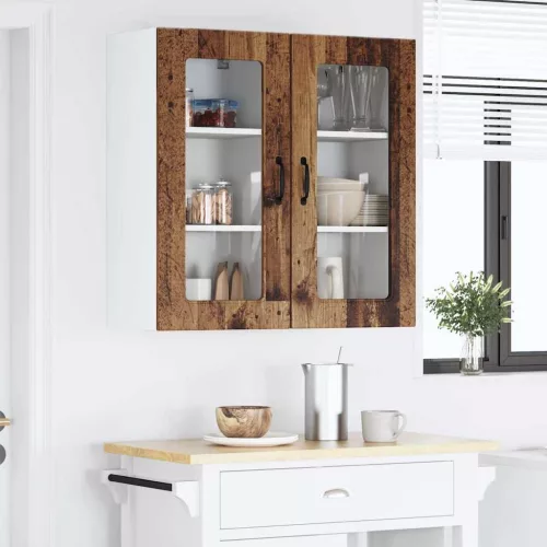  Fali konyhaszekrény 2 pcs Öreg fa 40 x 31 x 80 cm Faanyag