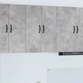    Fali konyhaszekrény 2 pcs Beton Szürke 30 x 31 x 80 cm Faanyag