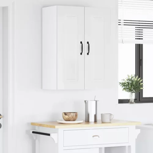 Fali konyhaszekrény 2 pcs Magas Fényű Fehér 30 x 31 x 80 cm