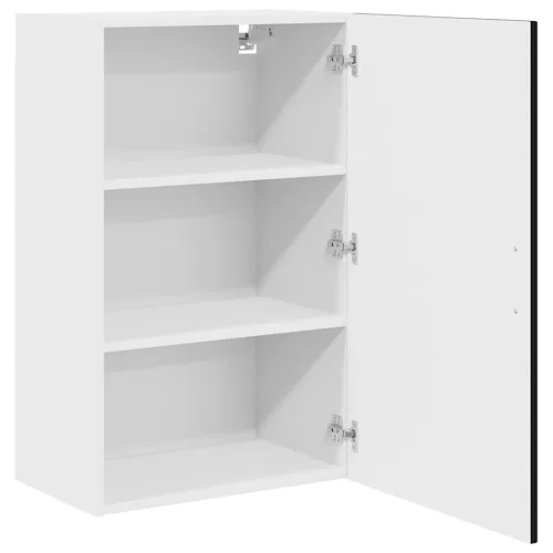  Fali konyhaszekrény polcokkal Fekete 50 x 31 x 80 cm Faanyag
