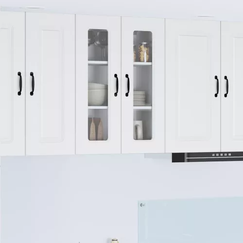  Fali konyhaszekrény Magas Fényű Fehér 60 x 31 x 80 cm Faanyag