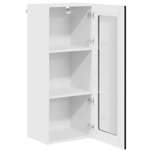  Fali konyhaszekrény polcokkal Fekete 40 x 31 x 100 cm Faanyag