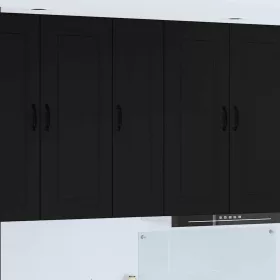    Fali konyhaszekrény polcokkal Fekete 30 x 31 x 100 cm Faanyag