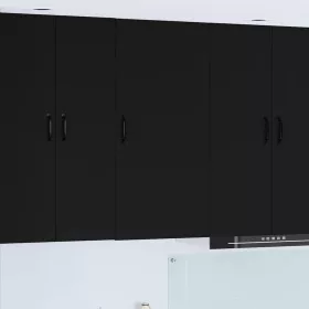    Fali konyhaszekrény polcokkal Fekete 50 x 31 x 100 cm Faanyag