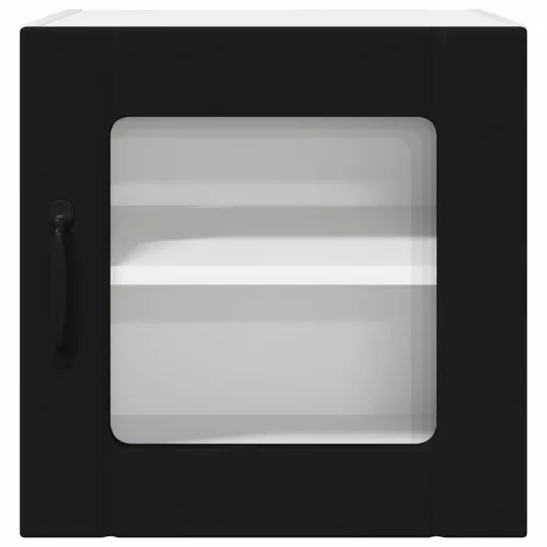  Fali konyhaszekrény polcokkal Fekete 40 x 31 x 40 cm Faanyag