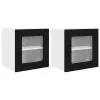  Fali konyhaszekrény 2 pcs Fekete 40 x 31 x 40 cm Faanyag