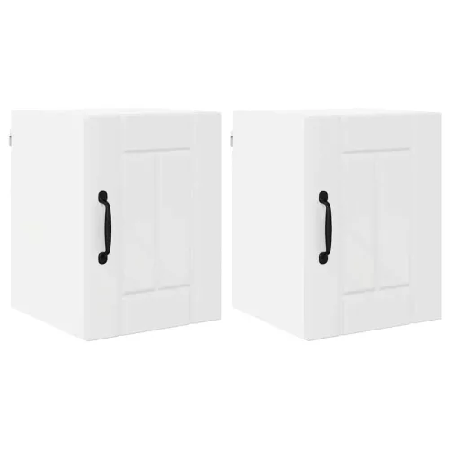  Fali konyhaszekrény 2 pcs Magas Fényű Fehér 30 x 31 x 40 cm