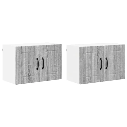 Fali konyhaszekrény 2 pcs Szürke sonoma 60 x 31 x 40 cm Faanyag
